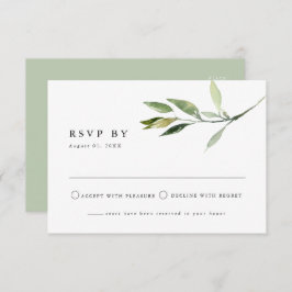 ISABELLA Elegant Minimal Greenery RSVP Briefkaart