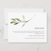 ISABELLA Elegant Minimal Greenery Wedding Details Kaart (Voorkant)