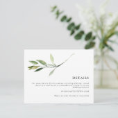 ISABELLA Elegant Minimal Greenery Wedding Details Kaart (Staand voorkant)