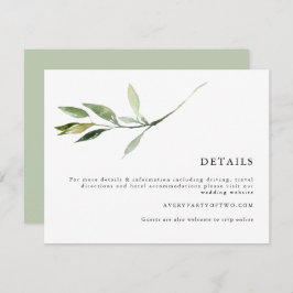 ISABELLA Elegant Minimal Greenery Wedding Details Kaart