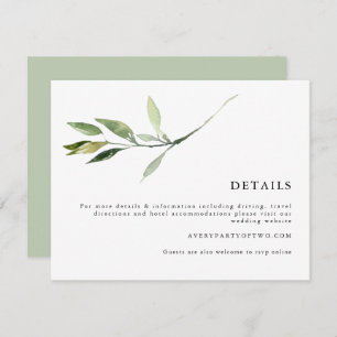ISABELLA Elegant Minimal Greenery Wedding Details Kaart