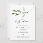 ISABELLA Elegant Minimalist Greenery Baby shower Kaart (Voorkant)