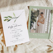 ISABELLA Elegant Minimalist Greenery Baby shower Kaart