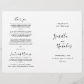 Isabella Elegant Script Folded Wedding Program (Voorkant)