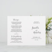 Isabella Elegant Script Folded Wedding Program (Staand voorkant)