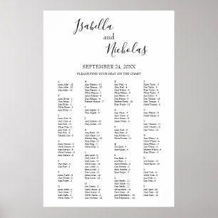 Isabella Elegante Alfabetische Zitplaatsindeling Poster