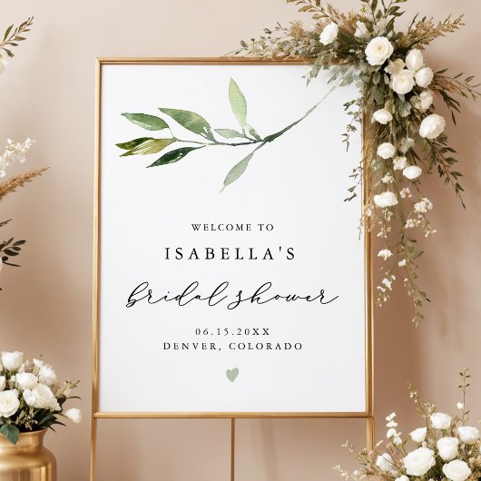 ISABELLA Elegante Groene Bruiloft Feest Begrroetin Poster