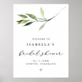 ISABELLA Elegante Groene Bruiloftfeest Welkom Poster (Voorkant)