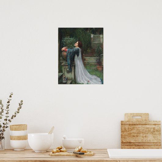 Isabella en de pot met basilicum poster (Keuken)