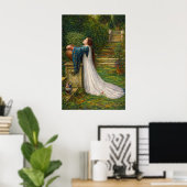 Isabella en de pot met basilicum van Waterhouse Poster (Thuiskantoor)