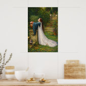 Isabella en de pot met basilicum van Waterhouse Poster (Keuken)