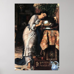 Isabella en de pot met basilicum van William Hunt Poster