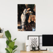 Isabella en de pot met basilicum van William Hunt Poster (Thuiskantoor)