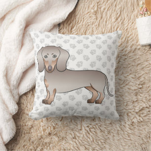 Isabella En Tan Kort Haar Dachshund Hond En Pootaf Kussen