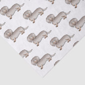 Isabella En Tan Lange Haren Dachshond Hond Patroon Tissuepapier (Detail)