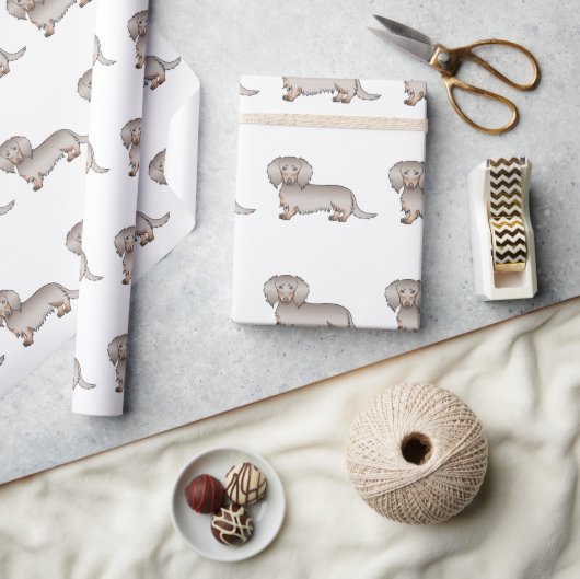Isabella En Tan Lange Haren Dachshund Hondenpatroo Cadeaupapier (Crafts)
