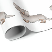 Isabella En Tan Lange Haren Dachshund Hondenpatroo Cadeaupapier (Rol Hoek)