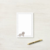 Isabella En Tan Langharige Dachshund Hond & Pootje Post-it® Notes (Op bureau)