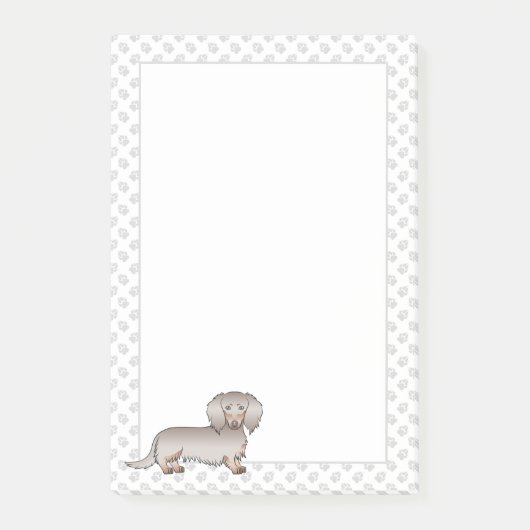Isabella En Tan Langharige Dachshund Hond & Pootje Post-it® Notes (Voorkant)