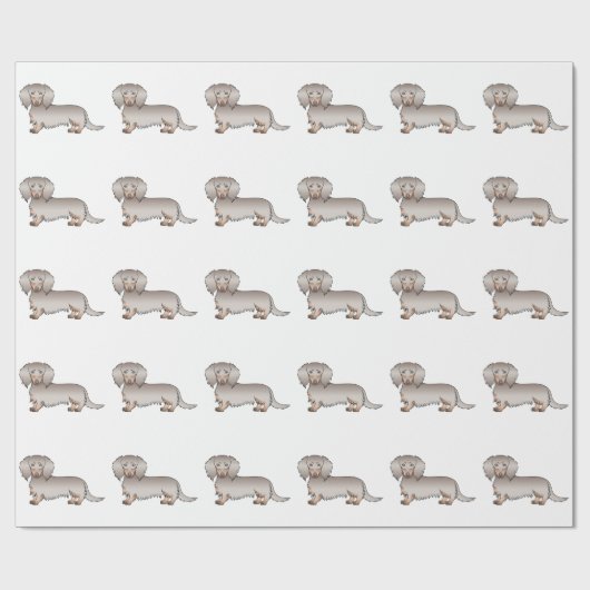 Isabella en Tan Long Hair Dachshund Dog Pattern Cadeaupapier (Vlak)