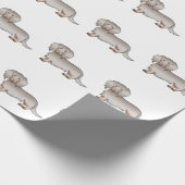 Isabella en Tan Long Hair Dachshund Dog Pattern Cadeaupapier (Hoek)