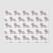 Isabella en Tan Long Hair Dachshund Dog Pattern Tissuepapier (Voorkant)