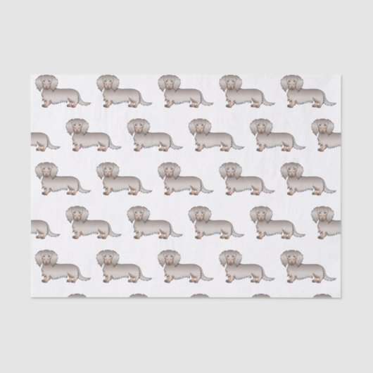 Isabella en Tan Long Hair Dachshund Dog Pattern Tissuepapier (Voorkant)
