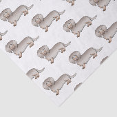 Isabella en Tan Long Hair Dachshund Dog Pattern Tissuepapier (Detail)