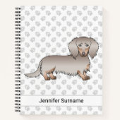 Isabella en Tan Long Hair Dachshund Dog & Text Notitieboek (Voorkant)