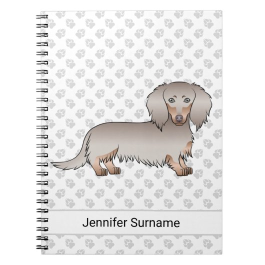 Isabella en Tan Long Hair Dachshund Dog & Text Notitieboek (Voorkant)