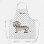 Isabella en Tan Short Hair Dachshund Dog en naam Schort (Voorkant)