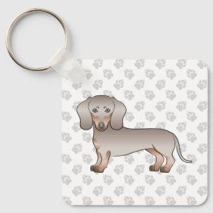 Isabella en Tan Short Hair Dachshund Dog en Paws Sleutelhanger