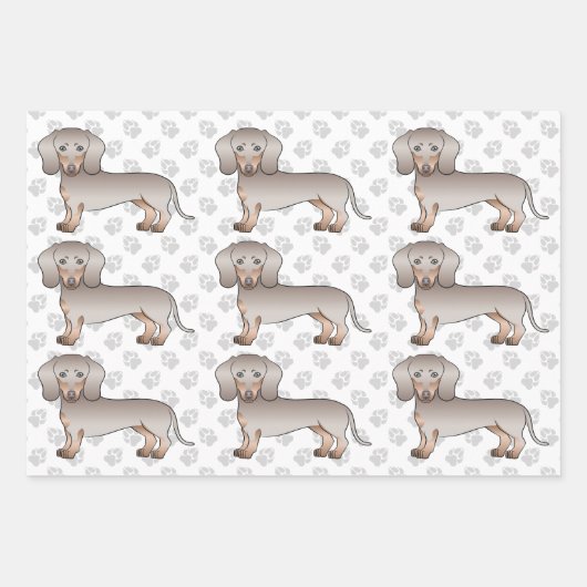 Isabella en Tan Smooth Coat Dachshund Dog Pattern Inpakpapier Vel (Voorkant 2)