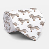 Isabella en Tan Smooth Coat Dachshund Dog Pattern Stropdas (Opgerold)
