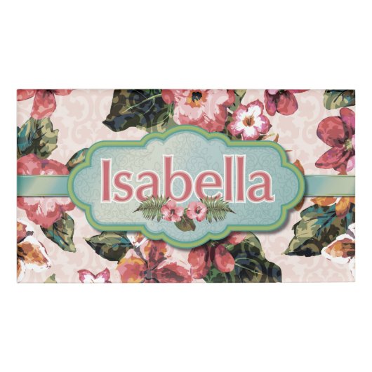 Isabella Floral-Damask Name Tag (Voorkant)