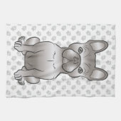 Isabella French Bulldog / Frenchie Cute Dog & Paws Theedoek (Horizontaal)
