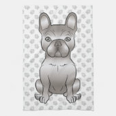 Isabella French Bulldog / Frenchie Cute Dog & Paws Theedoek (Verticaal)