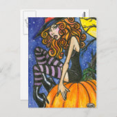 Isabella : Halloween Witch Briefkaart van Faerydae (Voorkant / Achterkant)
