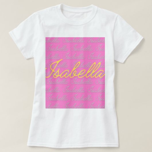 Isabella handtekening naampatroon t-shirt (Design voorkant)