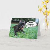 Isabella Happy Birthday Franse Bulldog Kaart (Gele Bloem)