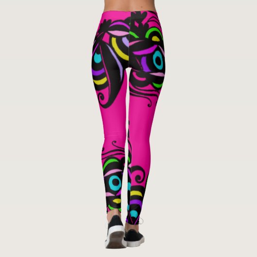 Isabella Hot Pink Illusion Leggings (Achterkant)