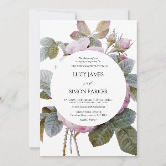 Isabella II, Elegant  Floral Rozen Kaart (Voorkant)