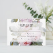 Isabella II, Elegant  Frans roos RSVP Kaartje (Staand voorkant)