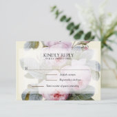 Isabella II, Elegant  Franse rozen RSVP Kaartje (Staand voorkant)