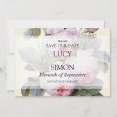 Isabella II, Elegant  Franse rozen Save The Date (Voorkant)