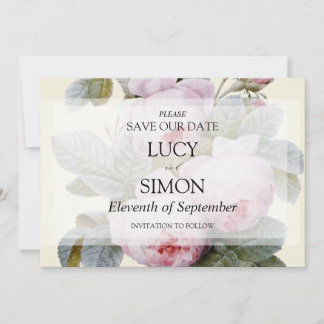 Isabella II, Elegant Franse rozen Save The Date