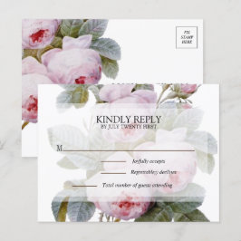 Isabella II, Franse antieke rozen RSVP-ansichtkaar Aankondigingskaart