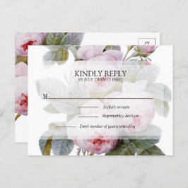Isabella II, Franse antieke rozen RSVP-briefkaart Aankondigingskaart