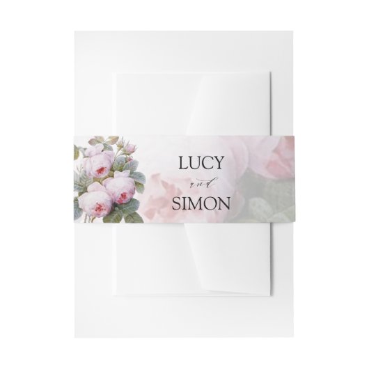 Isabella II,  rozen Belly Band Uitnodigingen Wikkel (Voorkant Voorbeeld)