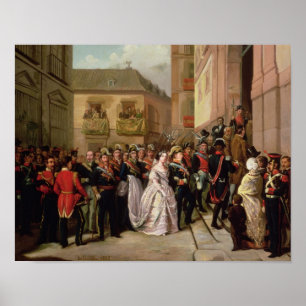 Isabella II van Spanje en haar echtgenoot Poster